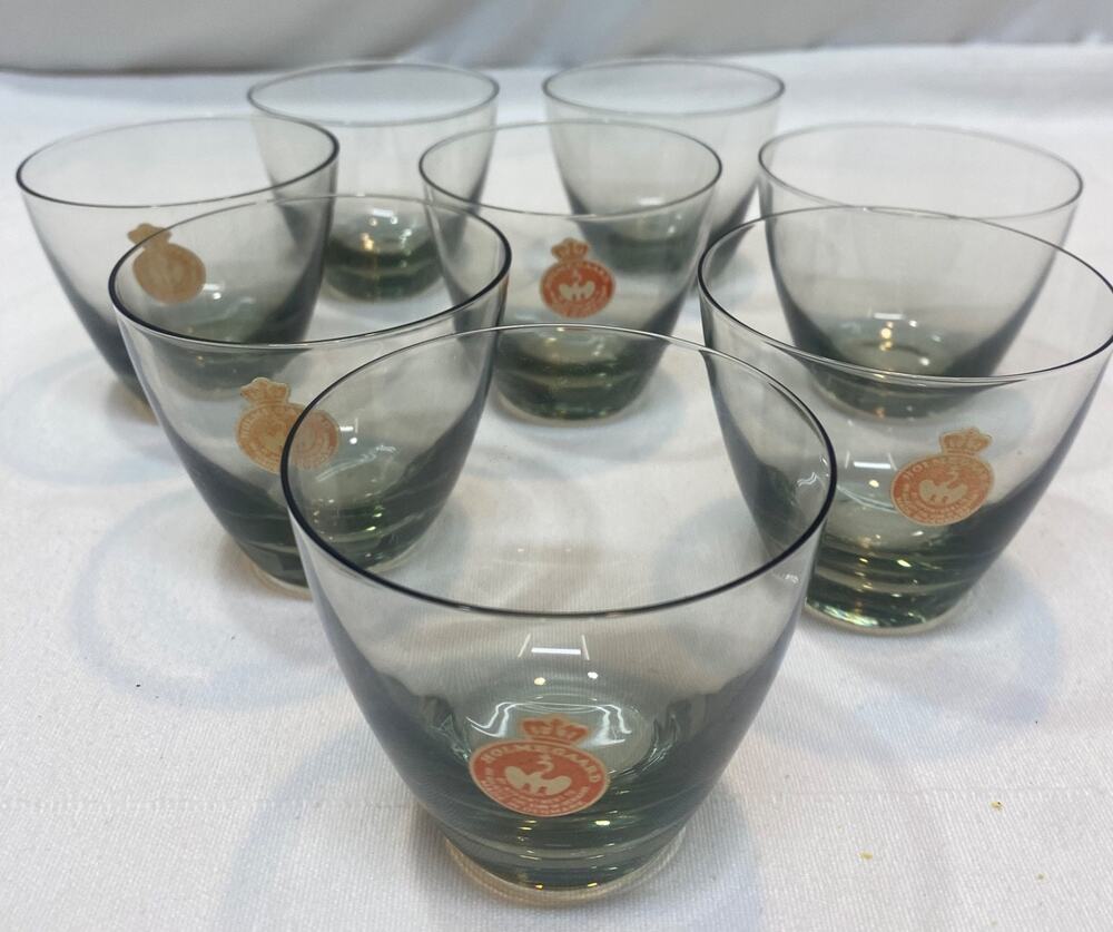 MCM Holmgaard Elsinore Per Lutken Smoke Liquor Shot Glasses Set Of 8 Danish